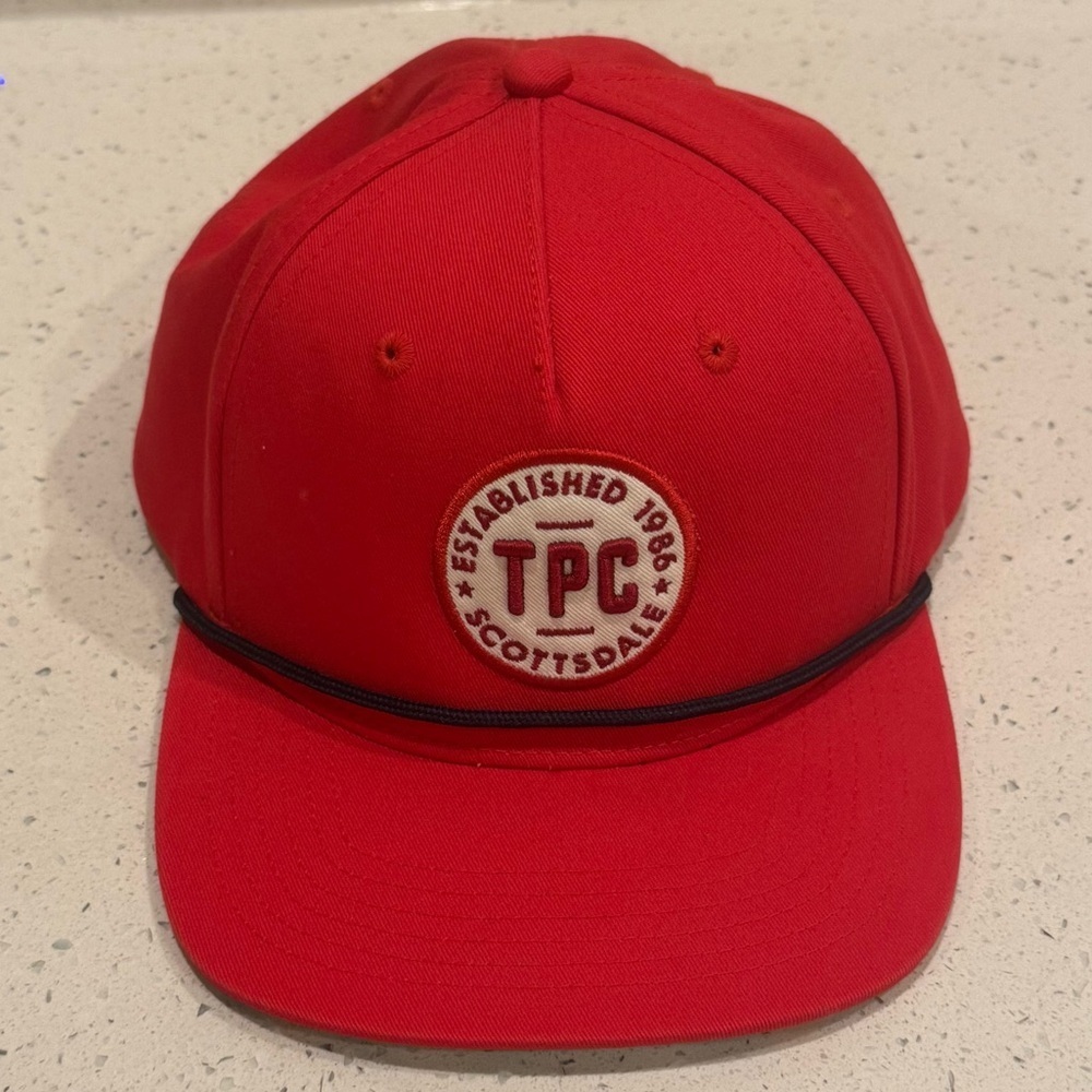 TCP Scottsdale Golf Red Flat Brim Hat Adjustable NWOT